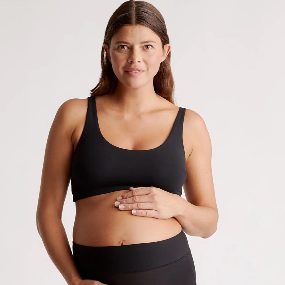 Quince micromodal Black Maternity and nursing Scoop Bralette small x2